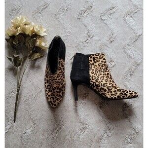 Cole Haan Claremont Calf Hair Ankle Bootie In Ocelot Print Size 7.5